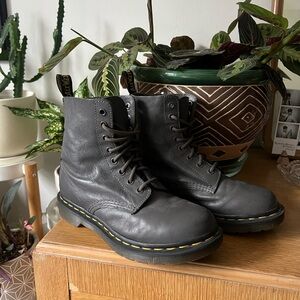 Dr. Martens Dark Gray Leather Boots